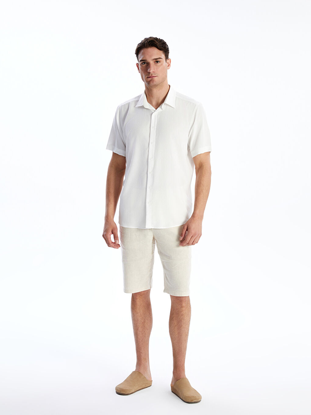 LCW Vision Regular Fit Short Sleeve Dobby Men's Shirt -S57290Z8-R9J