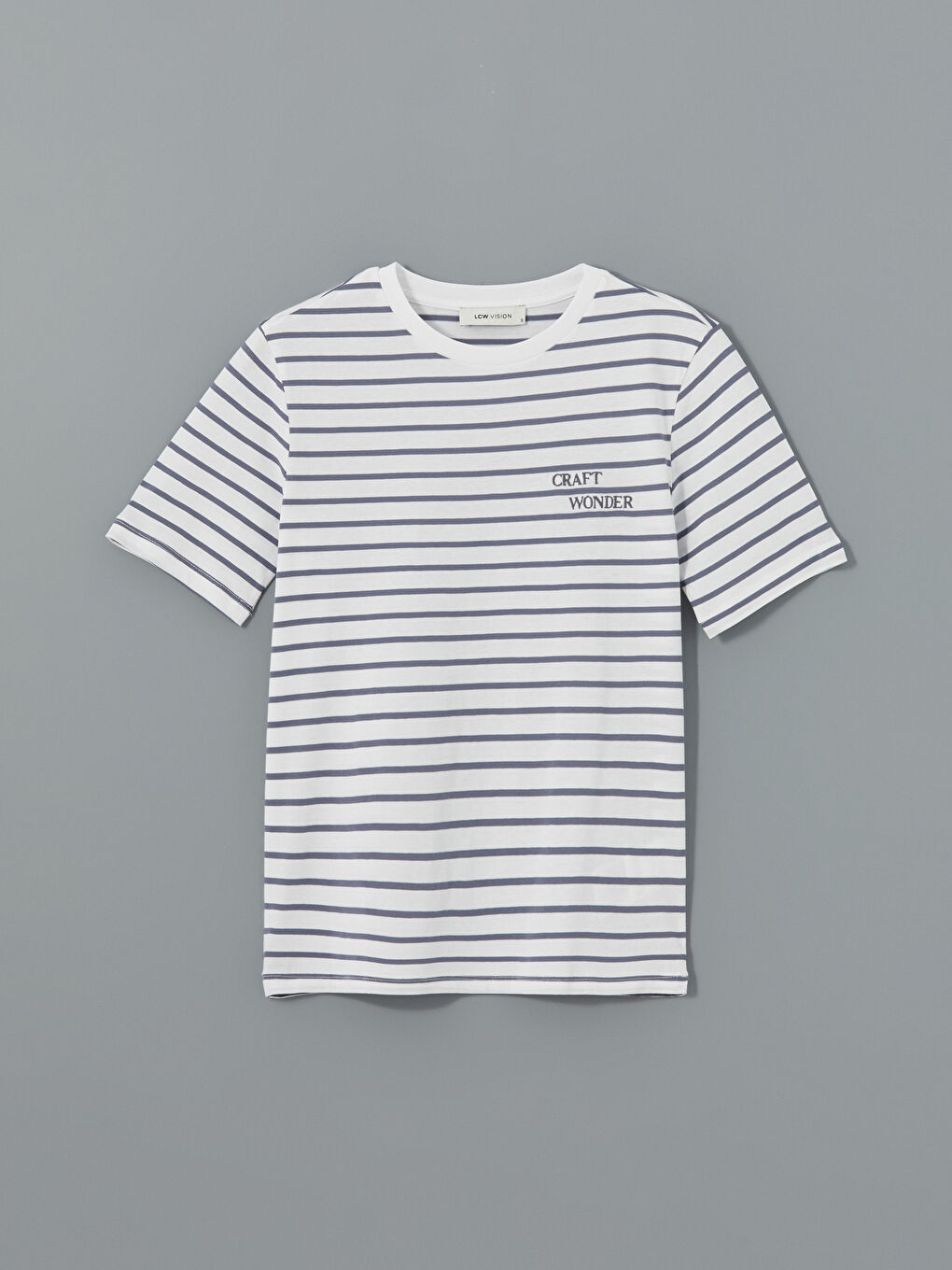 Crew Neck Striped Women T-Shirt -S57308Z8-LGB