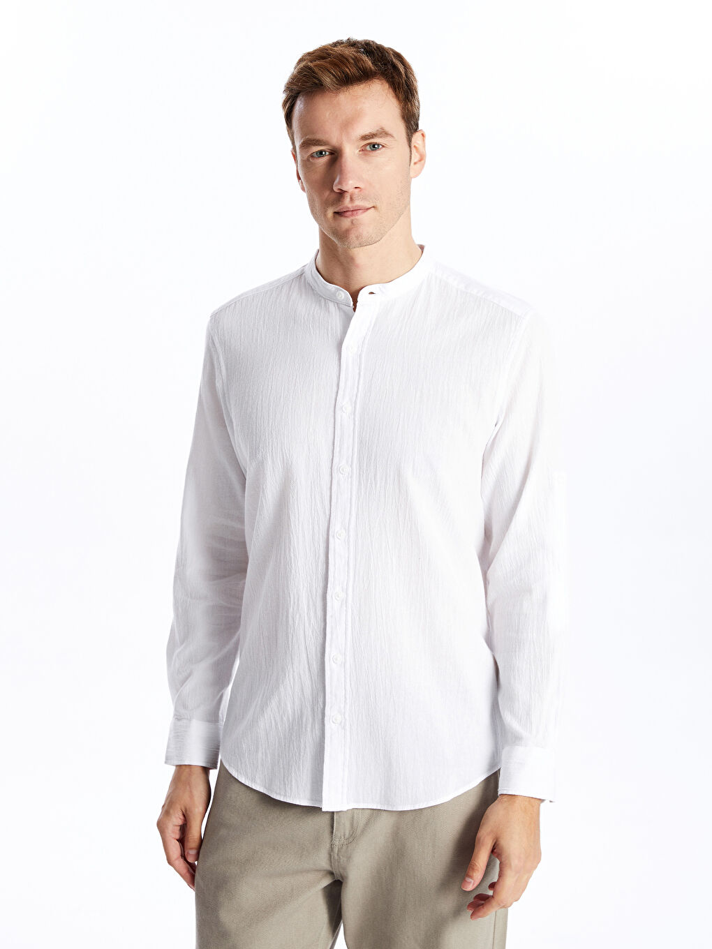 Regular Fit Crinkle Pleated Men's Shirt -S57317Z8-Q6K