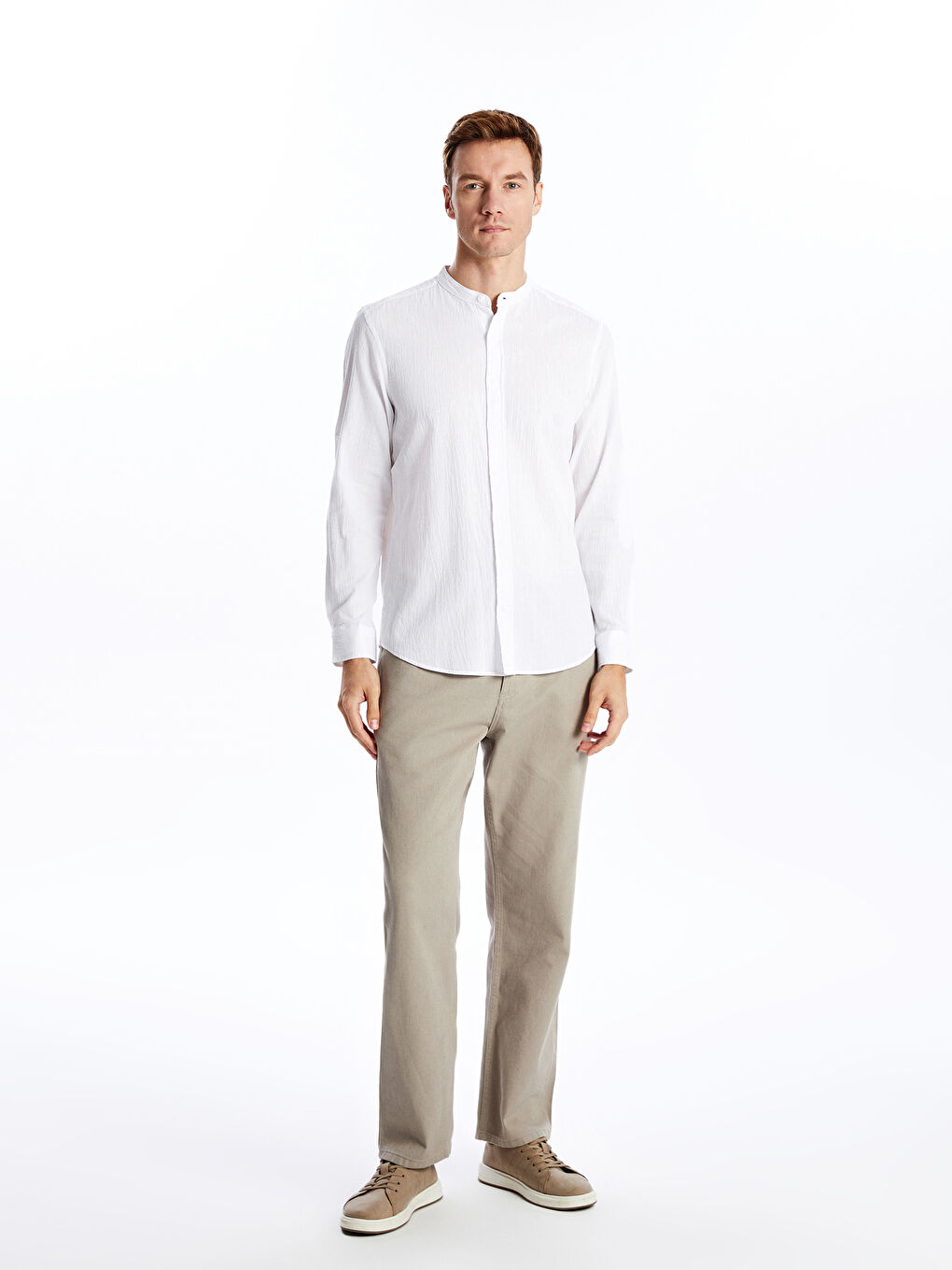 Regular Fit Crinkle Pleated Men's Shirt -S57317Z8-Q6K