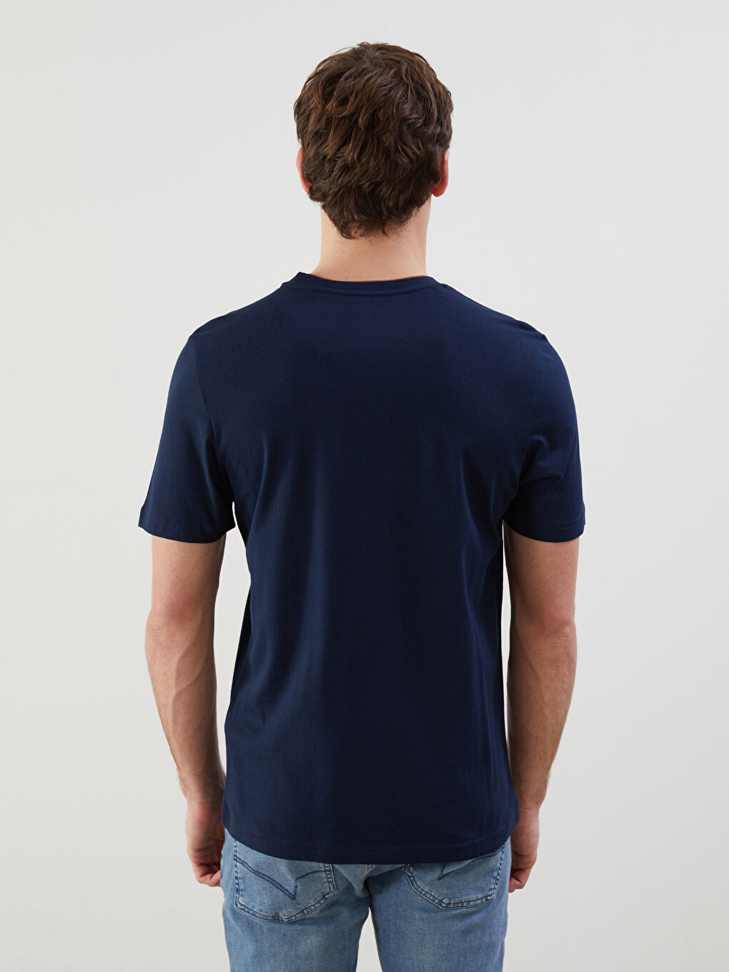 Crew Neck Short Sleeve Printed Combed Cotton Men's T-shirt -S57318Z8-DWP
