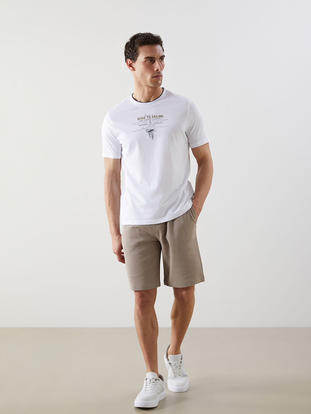 Crew Neck Printed Jersey Men's T-Shirt -S57319Z8-Q6K