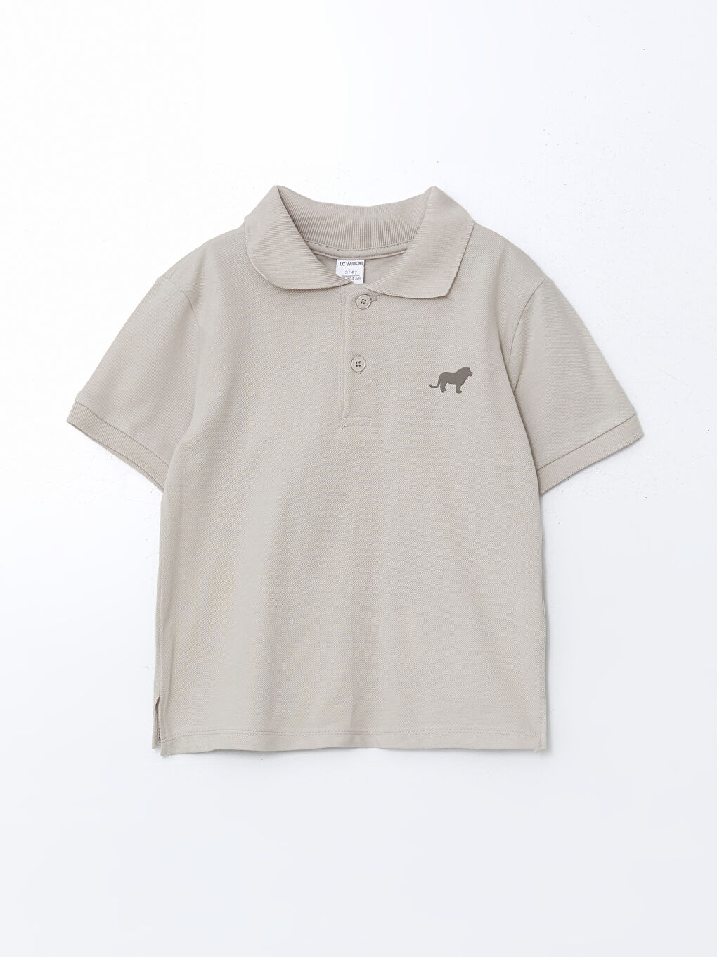 Gri Polo Yaka Baskılı Erkek Çocuk Tişört
