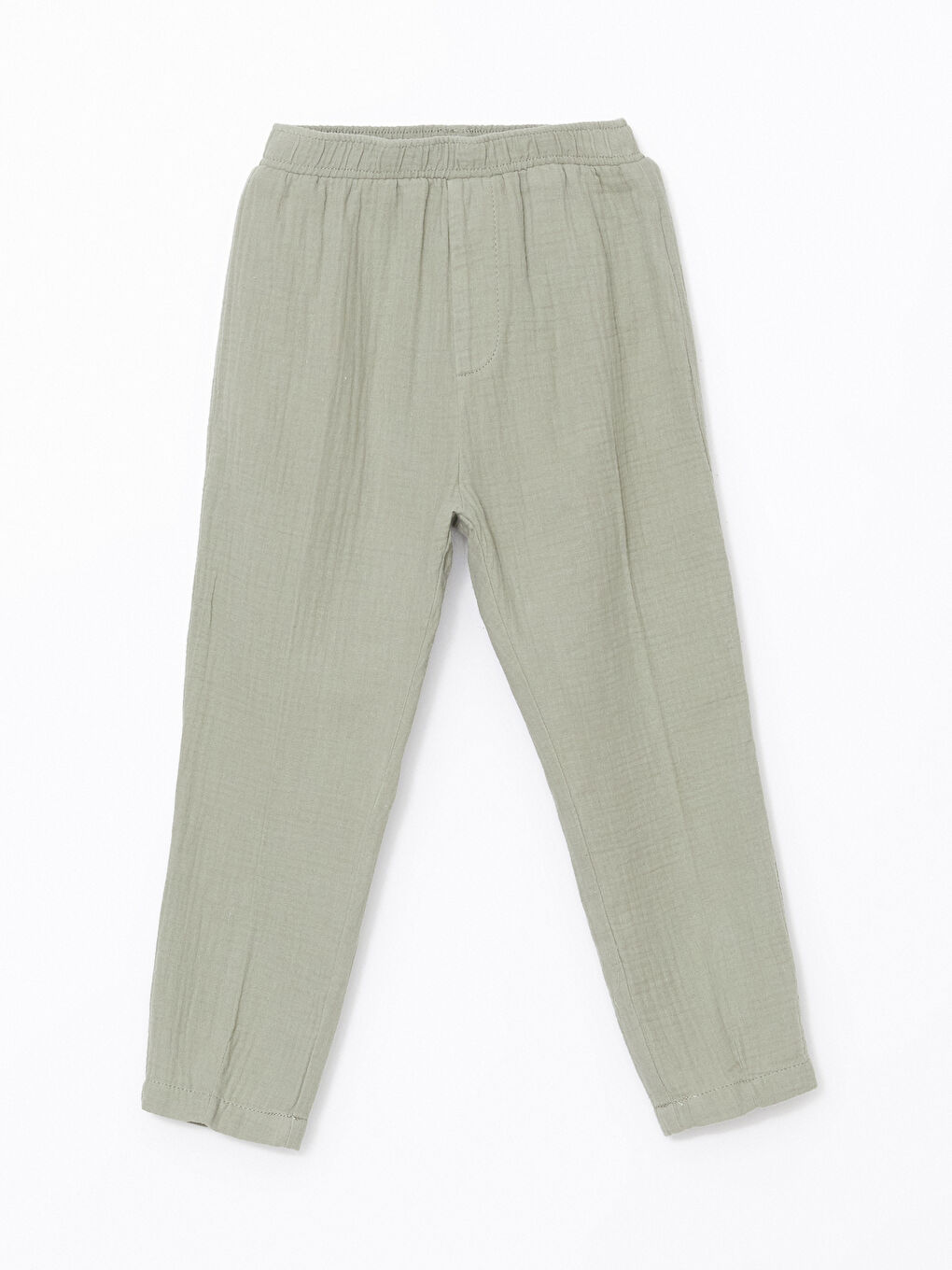 Yeşil Beli Lastikli Basic Kız Çocuk Pantolon