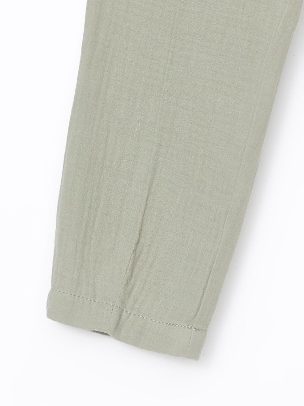 Yeşil Beli Lastikli Basic Kız Çocuk Pantolon-2