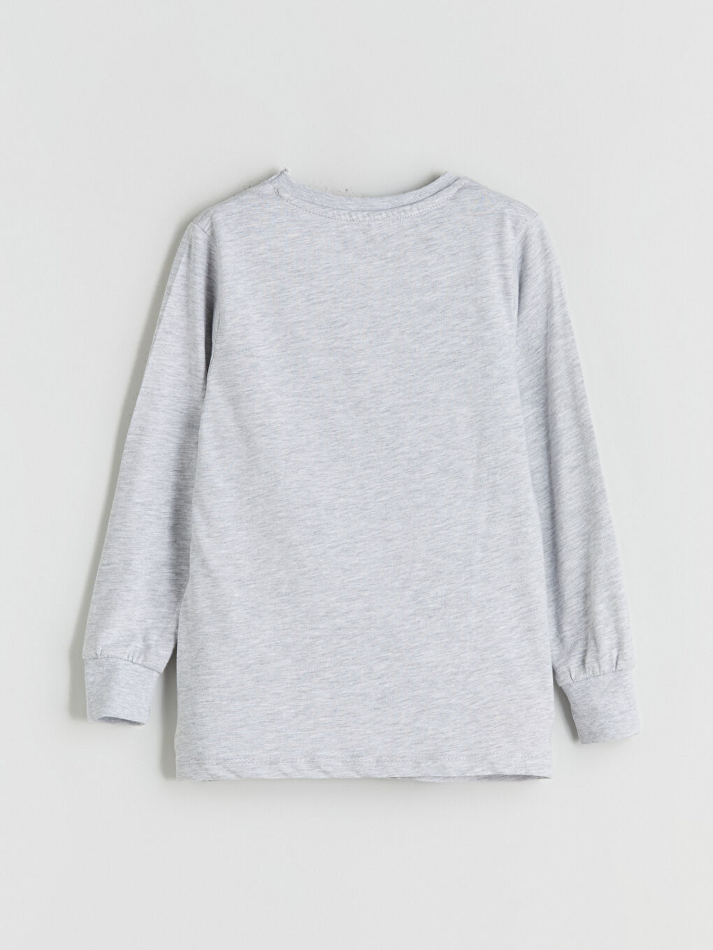 Gri Bisiklet Yaka Erkek Çocuk Pijama Üst-2