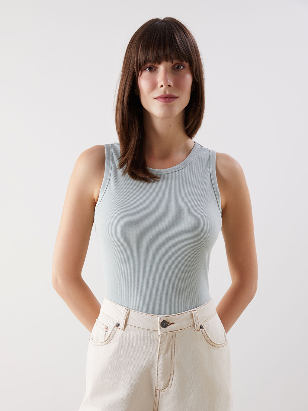 LCW Comfort Crew Neck Women's Tank Top -S57384Z8-FLL