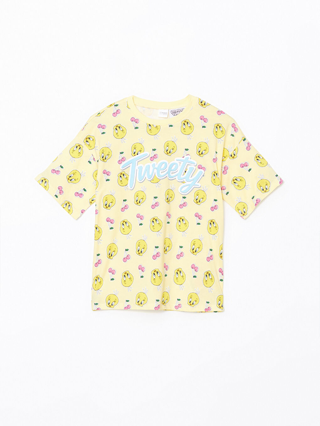 LCW Kids Sarı Bisiklet Yaka Tweety Baskılı Kız Çocuk Pijama Takımı - 1