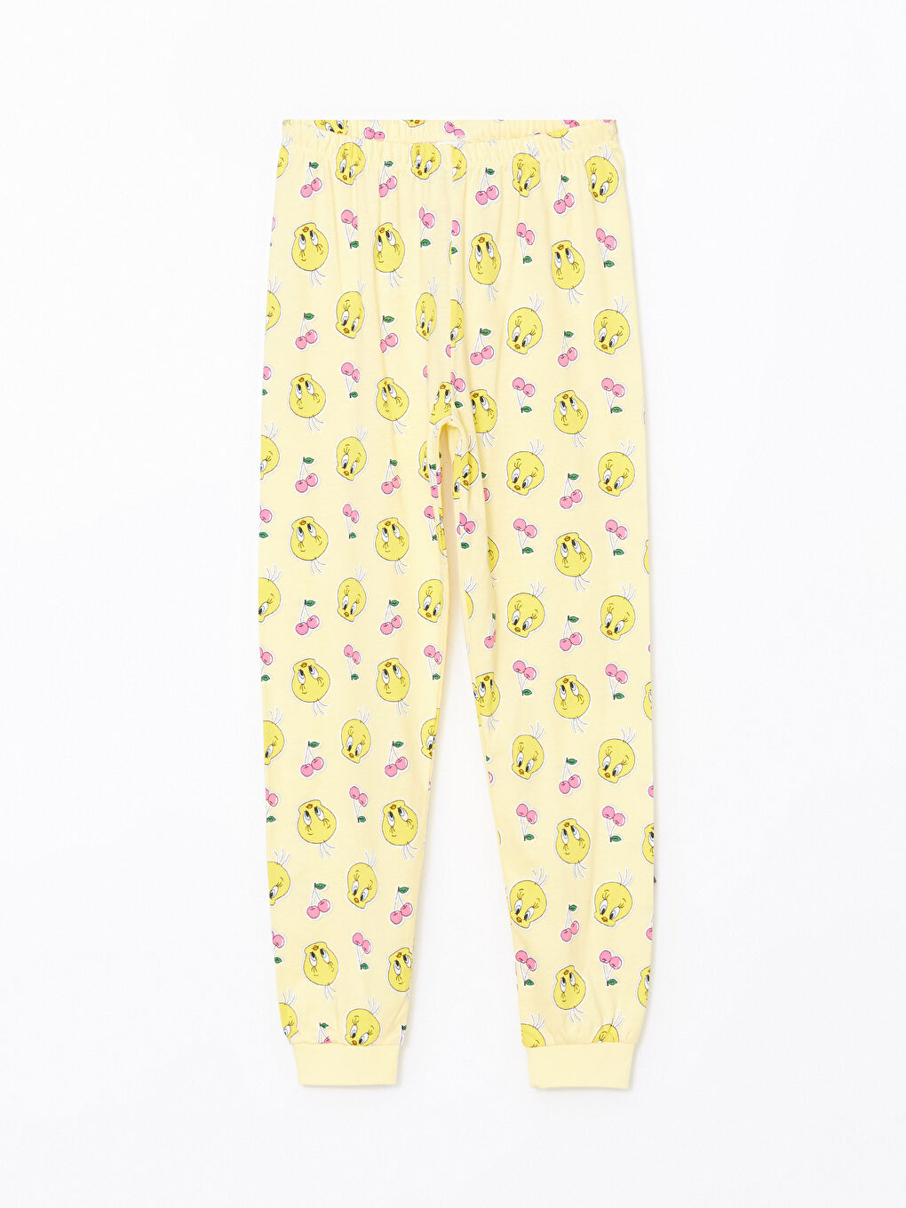 LCW Kids Sarı Bisiklet Yaka Tweety Baskılı Kız Çocuk Pijama Takımı - 4