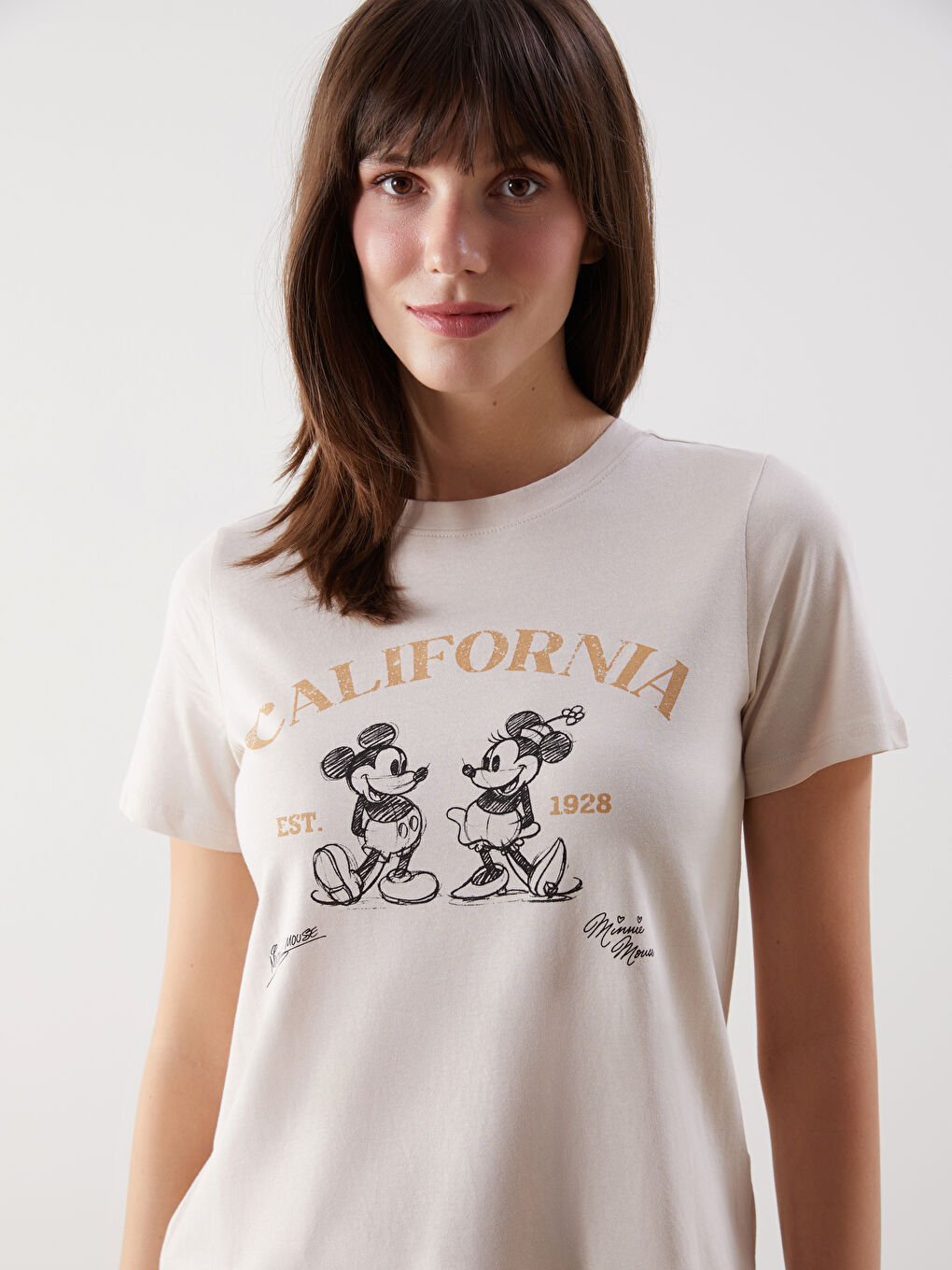 Mickey and Minnie Mouse Printed Women's T-Shirt -S57395Z8-QW4
