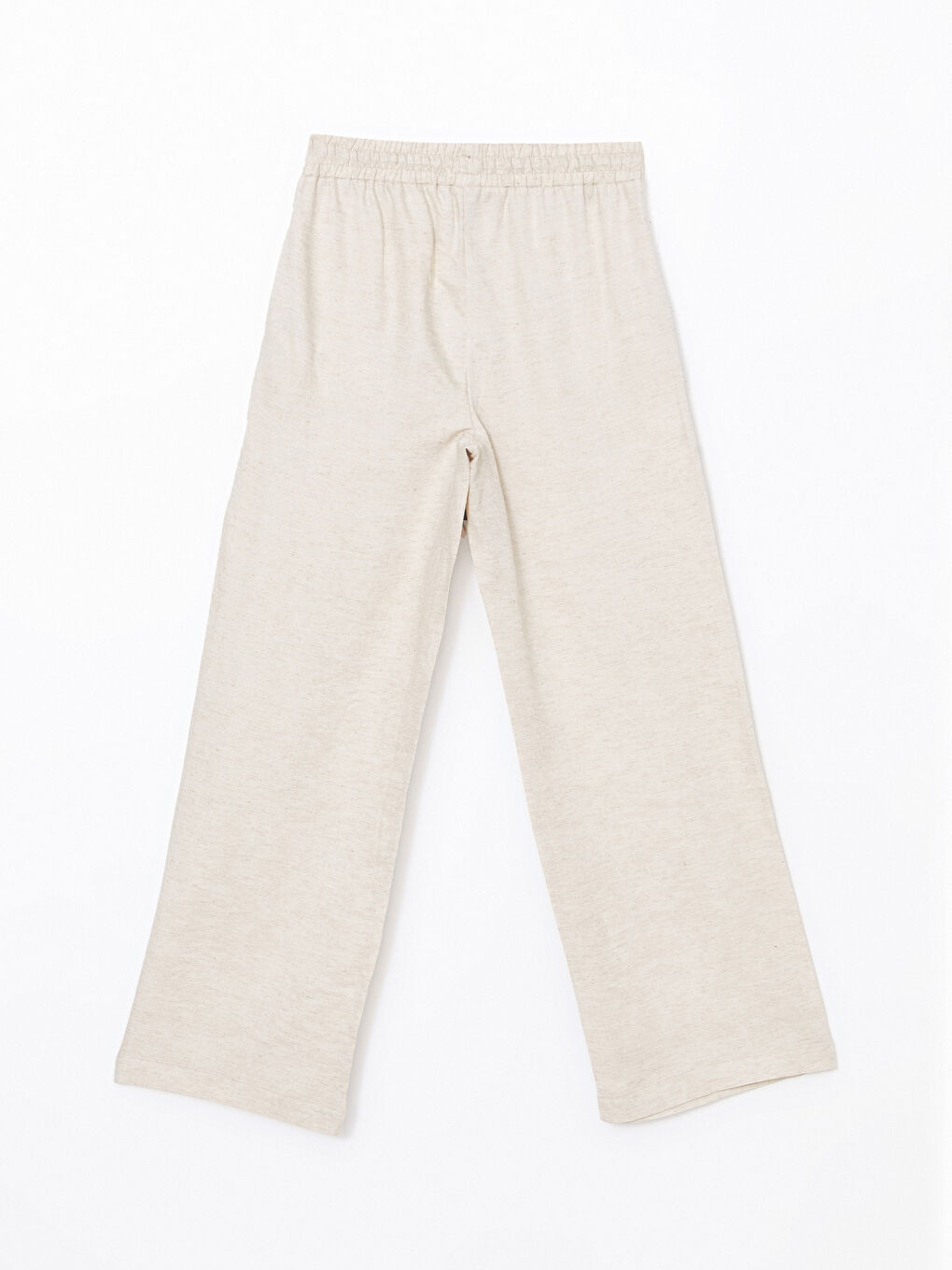 Women's Elastic Waist Linen Blend Trousers-5
