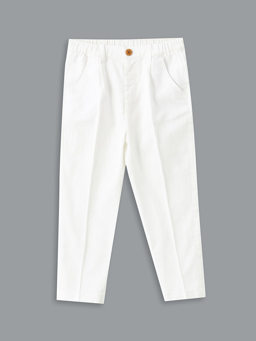 Ekru Keten Karışım Erkek Çocuk Pantolon