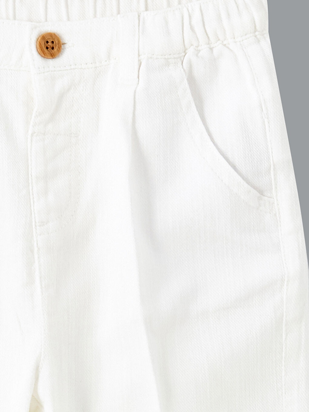 Ekru Keten Karışım Erkek Çocuk Pantolon-2