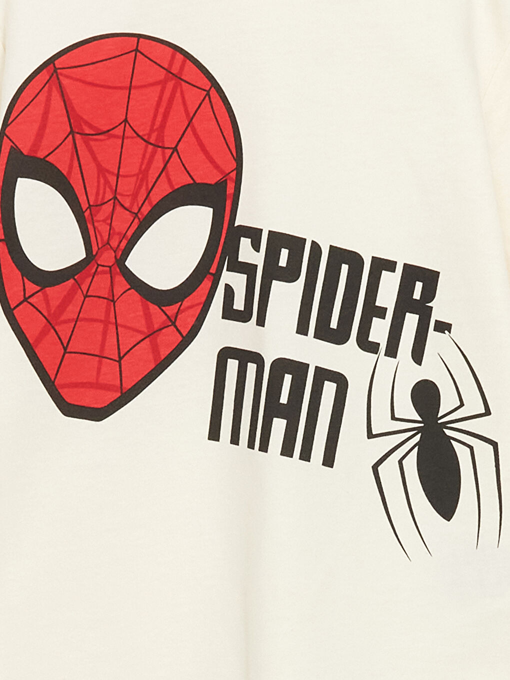 Bej Bisiklet Yaka Spider-Man Baskılı Erkek Çocuk Tişört-2