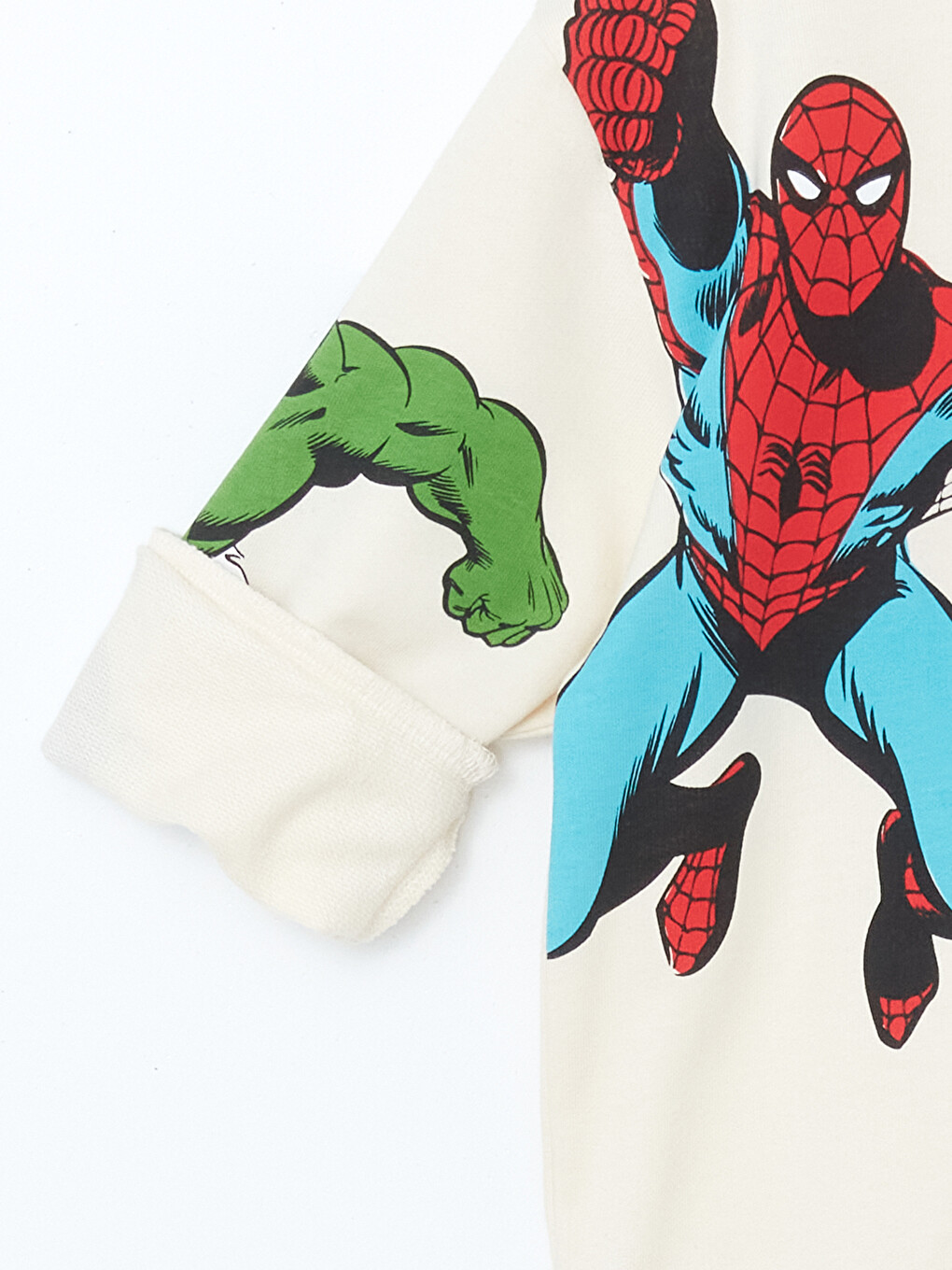 Bej Avengers Baskılı Erkek Çocuk Sweatshirt-2