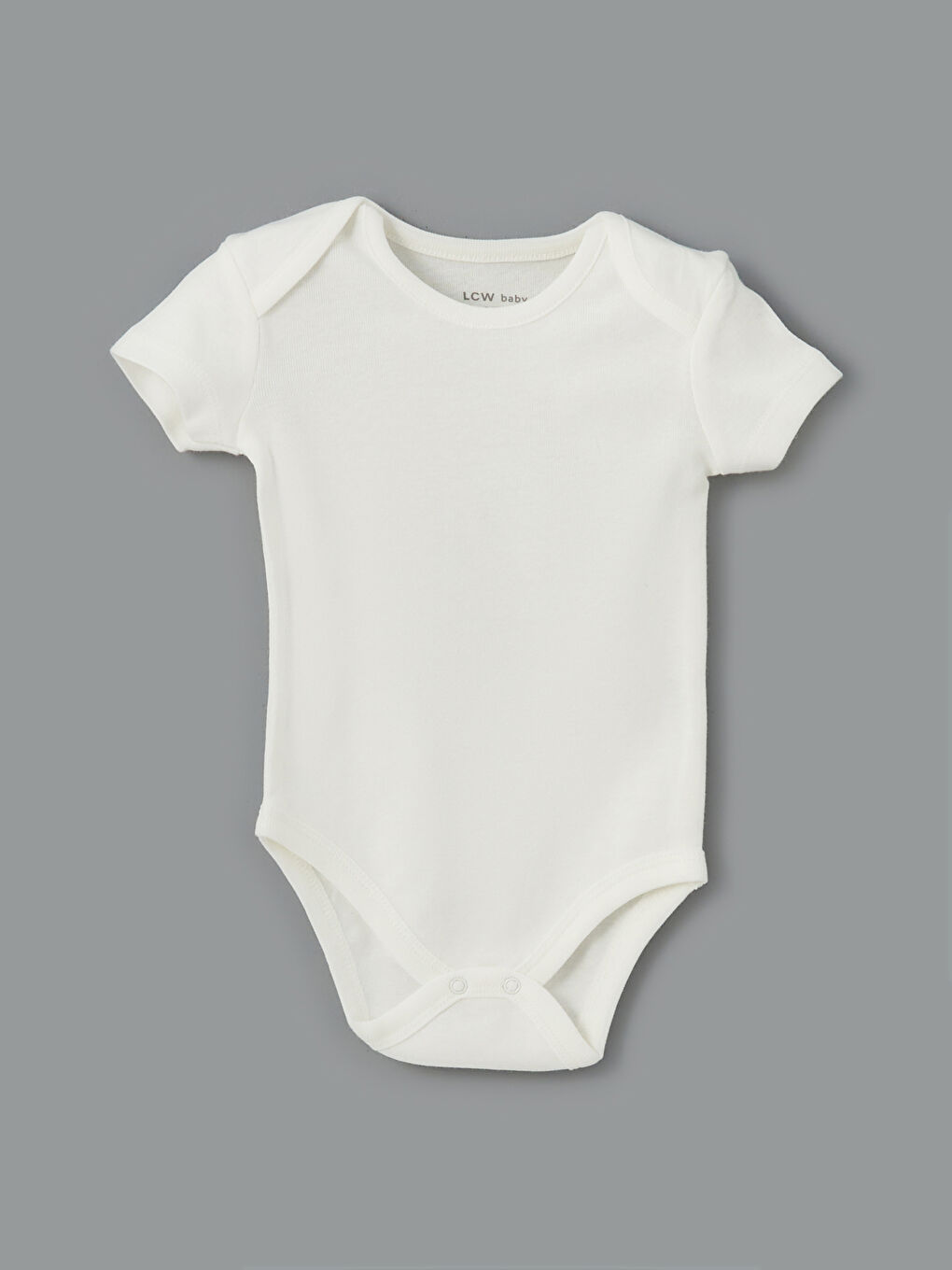 Ekru Bisiklet Yaka Erkek Bebek Çıtçıtlı Body