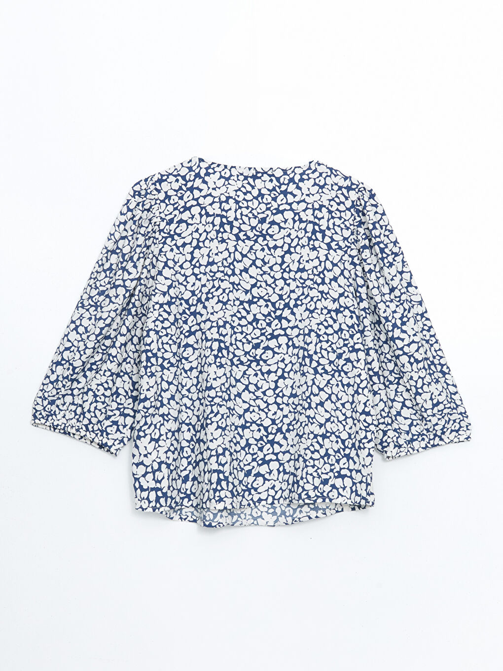 Ženska cvetna žakardna bluza sa okruglim izrezom -S57493Z8-LSJ