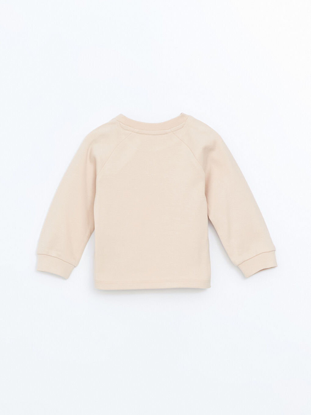 Bej Bisiklet Yaka Nakışlı Erkek Bebek Tişört-1