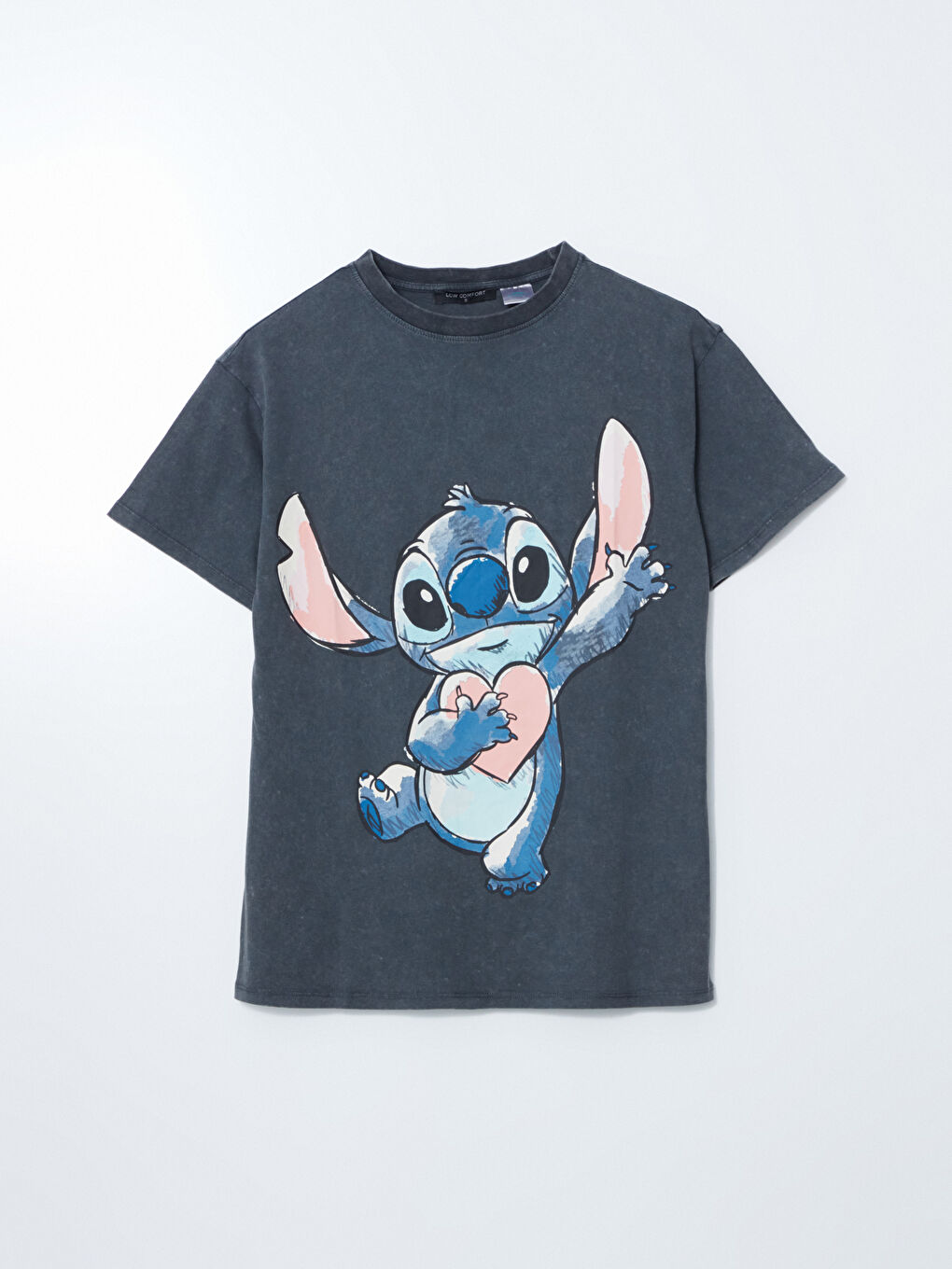 Crew Neck Lilo & Stitch Printed Women's T-Shirt -S57524Z8-SHN