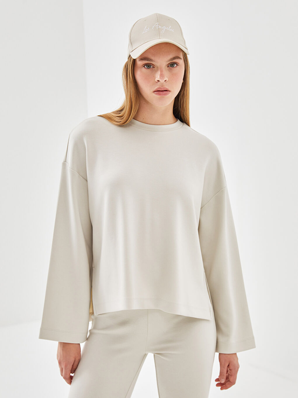 LCW Vision Crew Neck Slit Women's Sweatshirt -S57558Z8-VF5