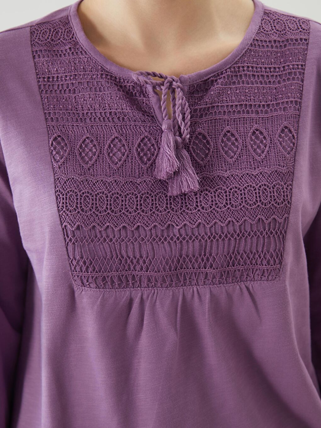 Tie Collar Embroidered Women Blouse -S57572Z8-H2D