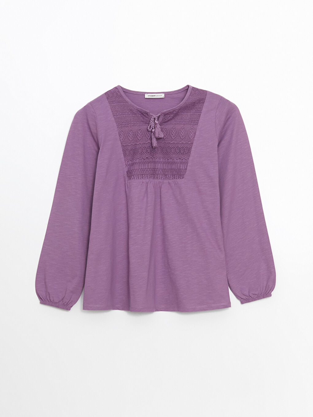 Tie Collar Embroidered Women Blouse -S57572Z8-H2D