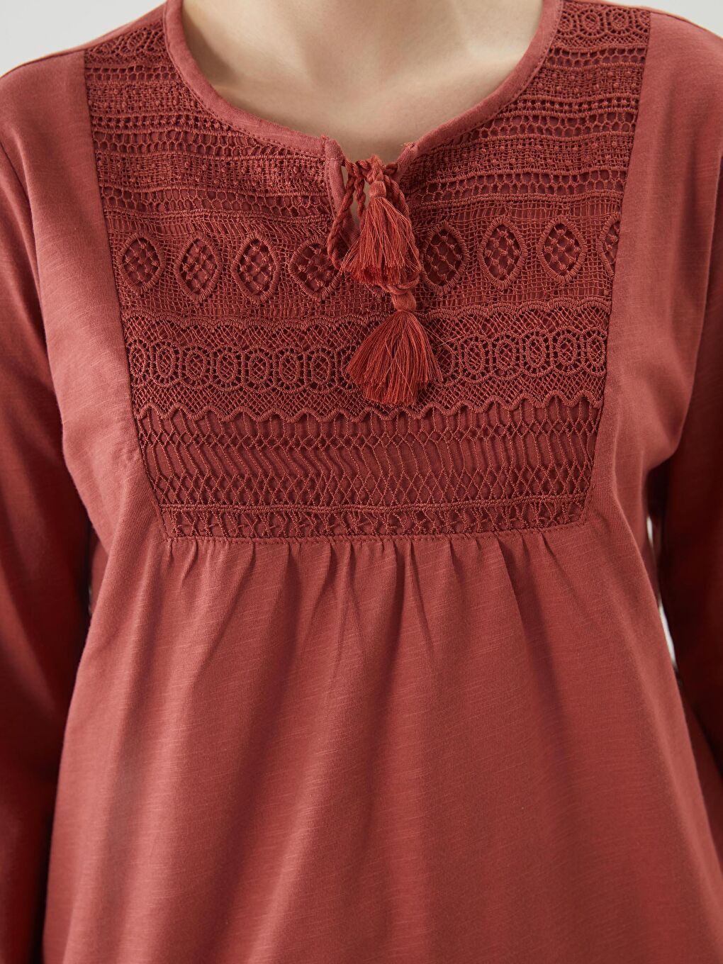 Tie Collar Embroidered Women Blouse -S57572Z8-H2X