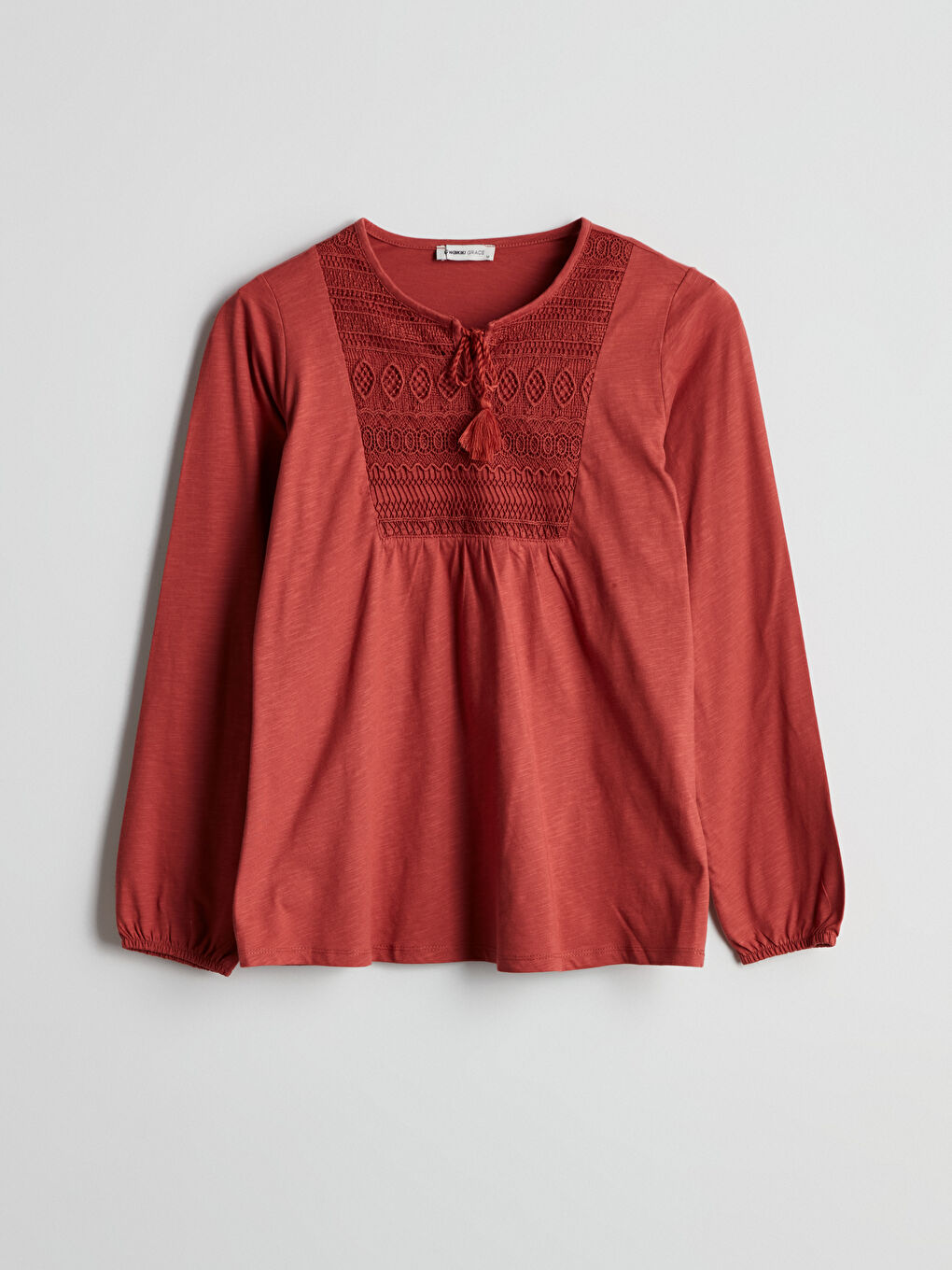 Tie Collar Embroidered Women Blouse -S57572Z8-H2X