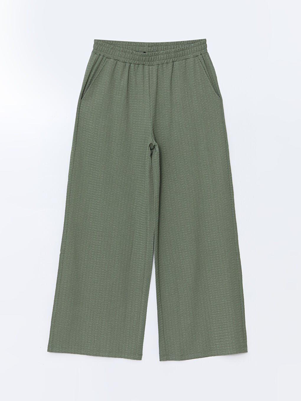 Elasticated Waist Textured Women's Trousers-4