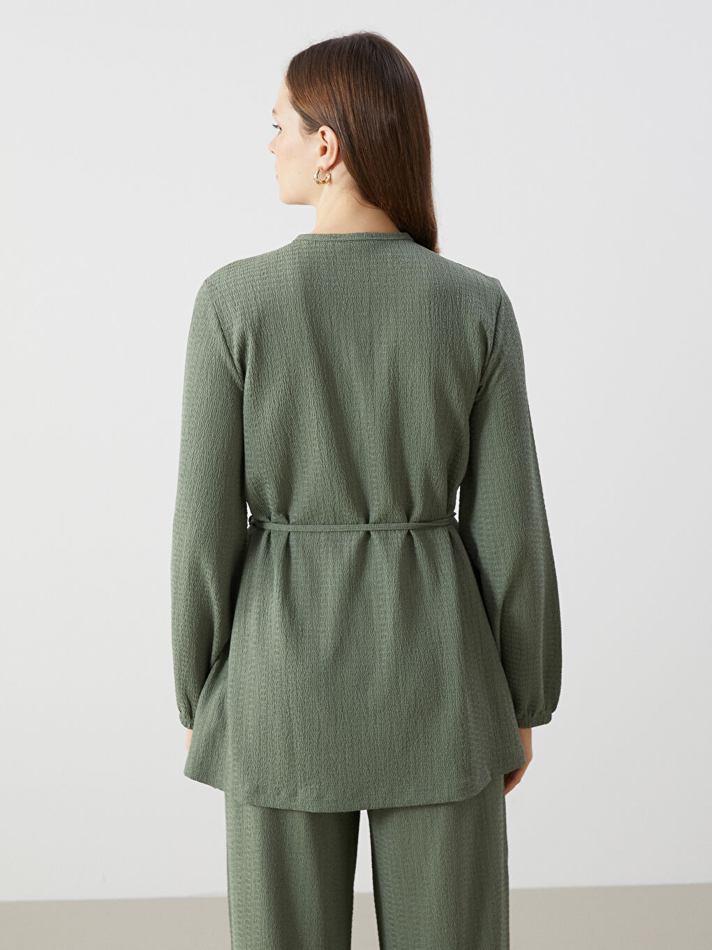 تونيك نسائي مجعد بكول مدور-3