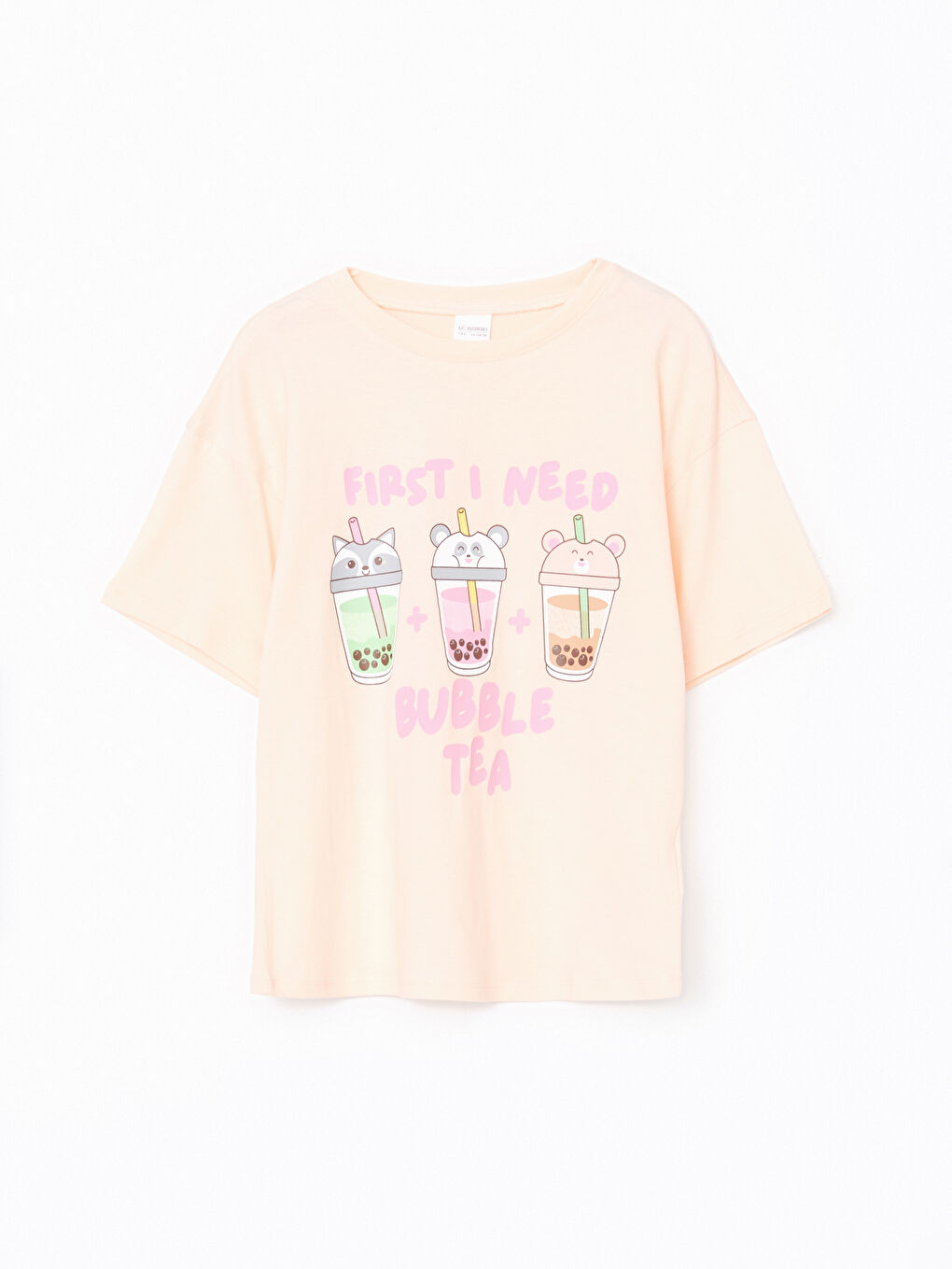 Crew Neck Girls' Pyjama Set -S57588Z4-FSP