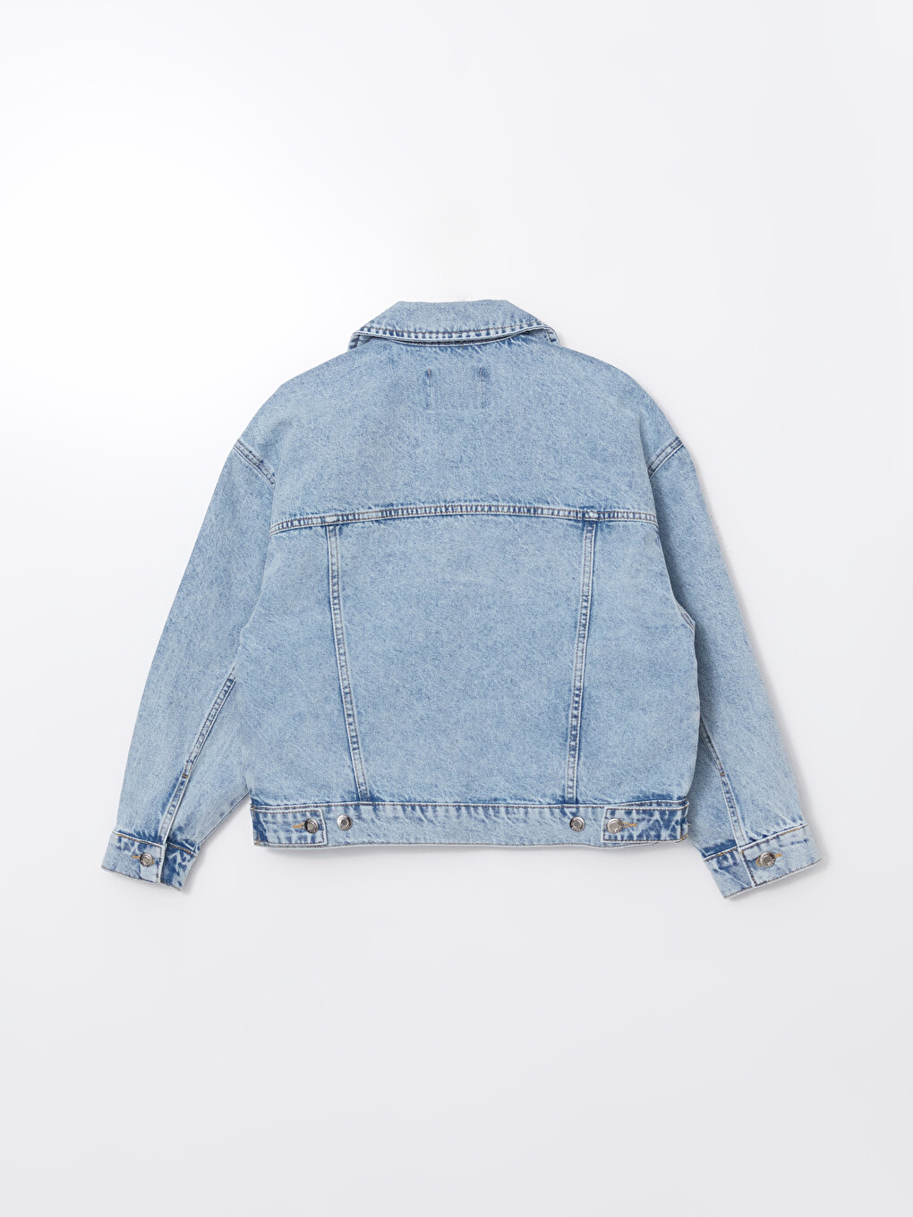 Collared Neck Women's Denim Jacket-5