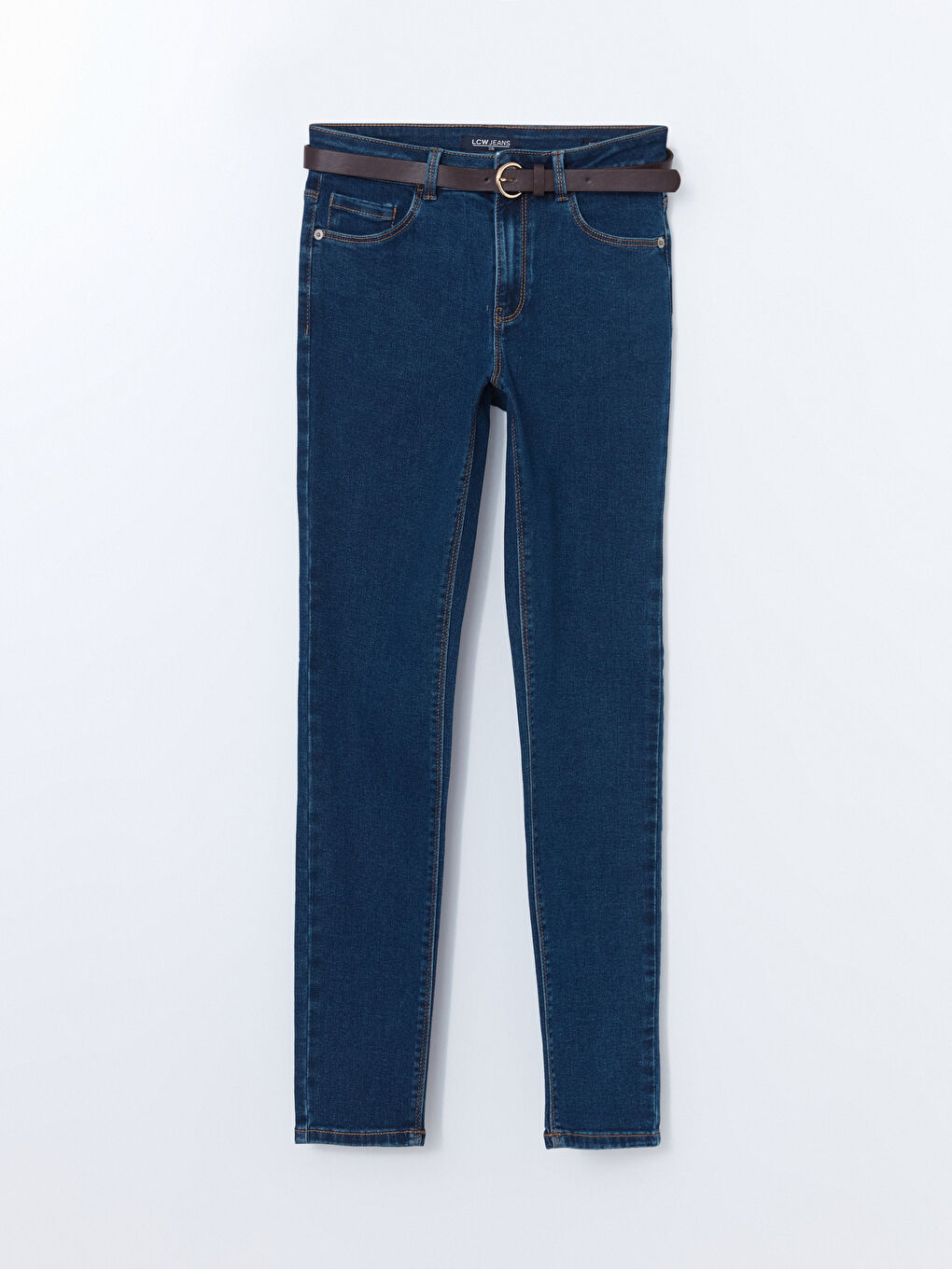 Belted Skinny Fit Women's Jeans -S57616Z8-309