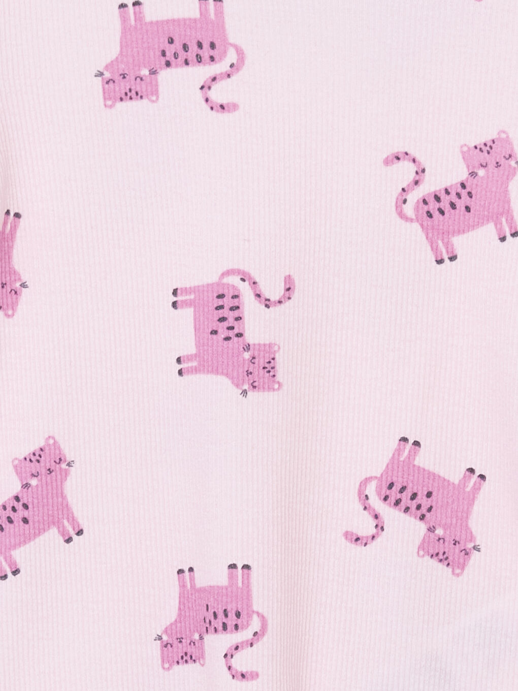 Pembe Bisiklet Yaka Desenli Kız Bebek Pijama Üst-1