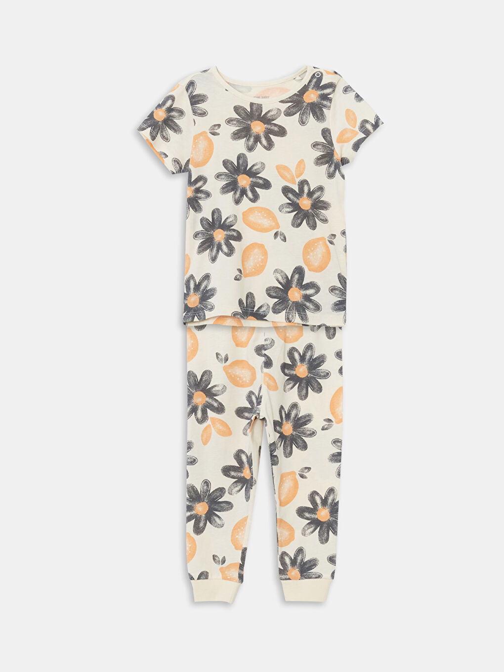 Crew Neck Floral Baby Girl Pajama Set -S57675Z1-LQB