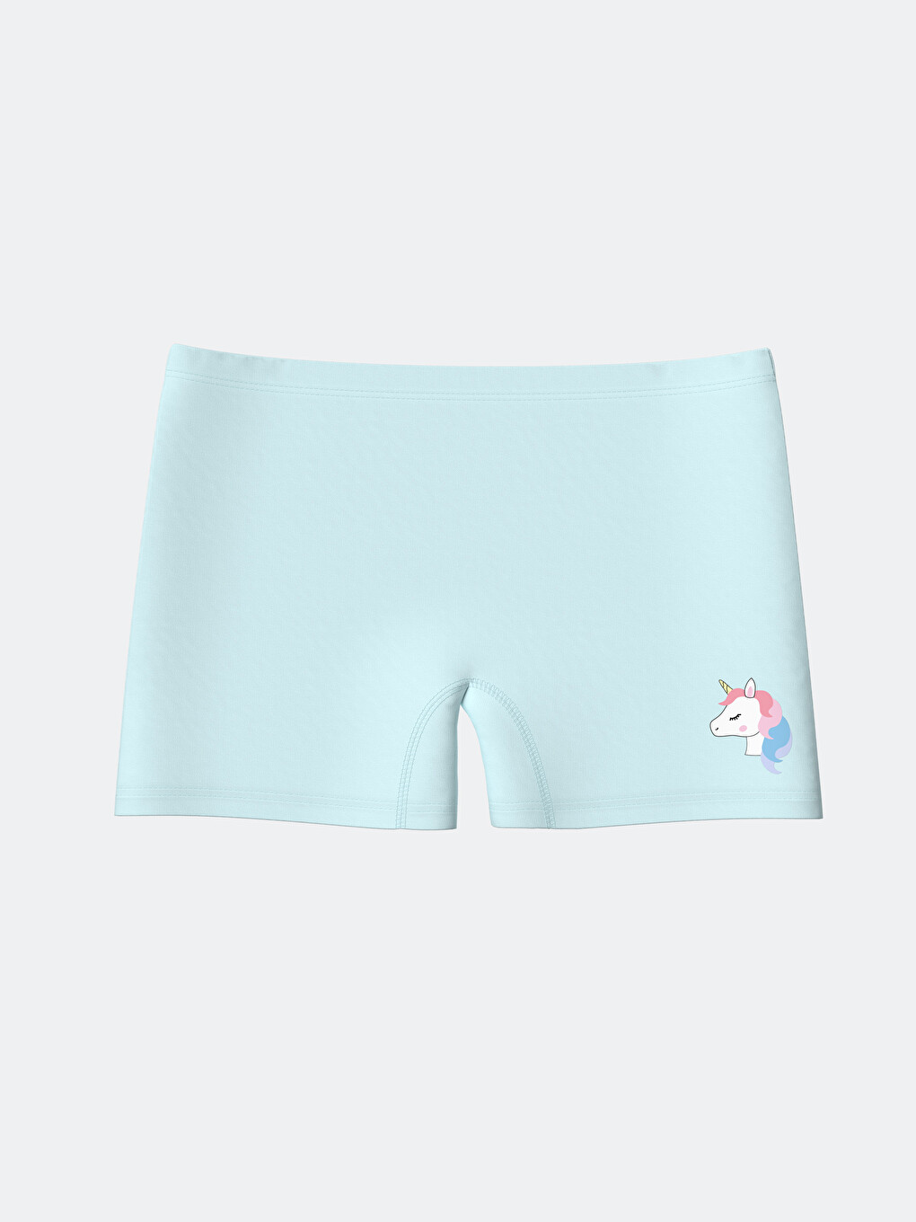 Mavi Baskılı Kız Çocuk Boxer