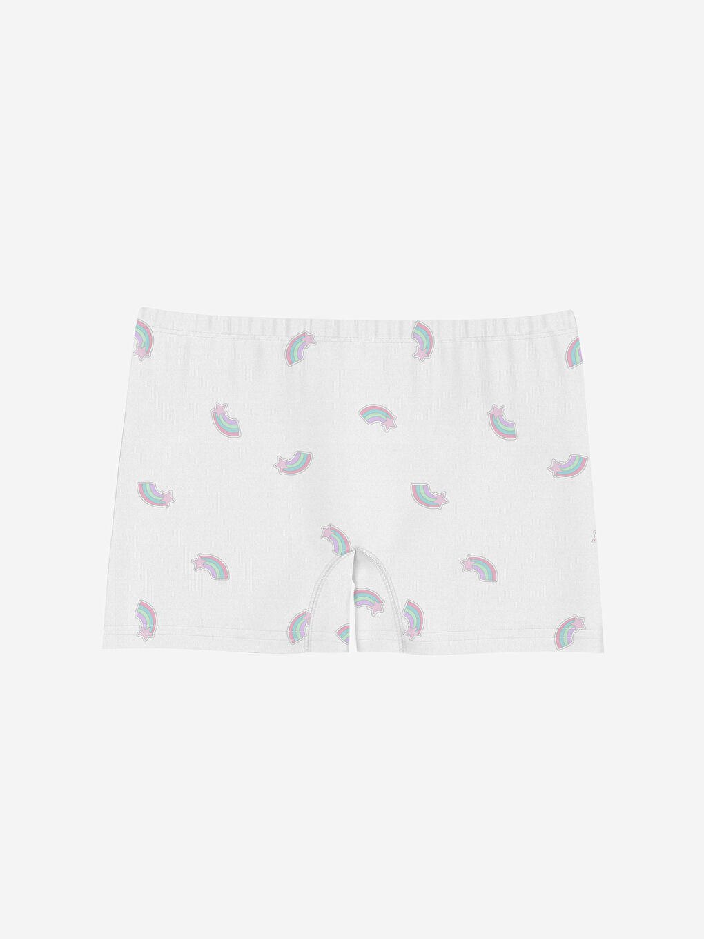 Beyaz Baskılı Kız Çocuk Boxer