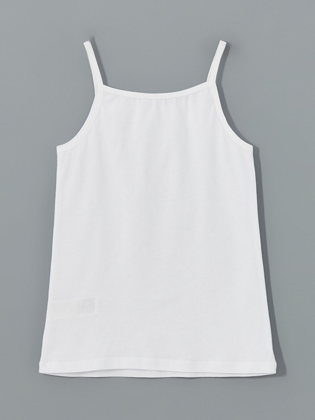 Beyaz Kare Yaka Çiçekli Kız Çocuk Atlet-1