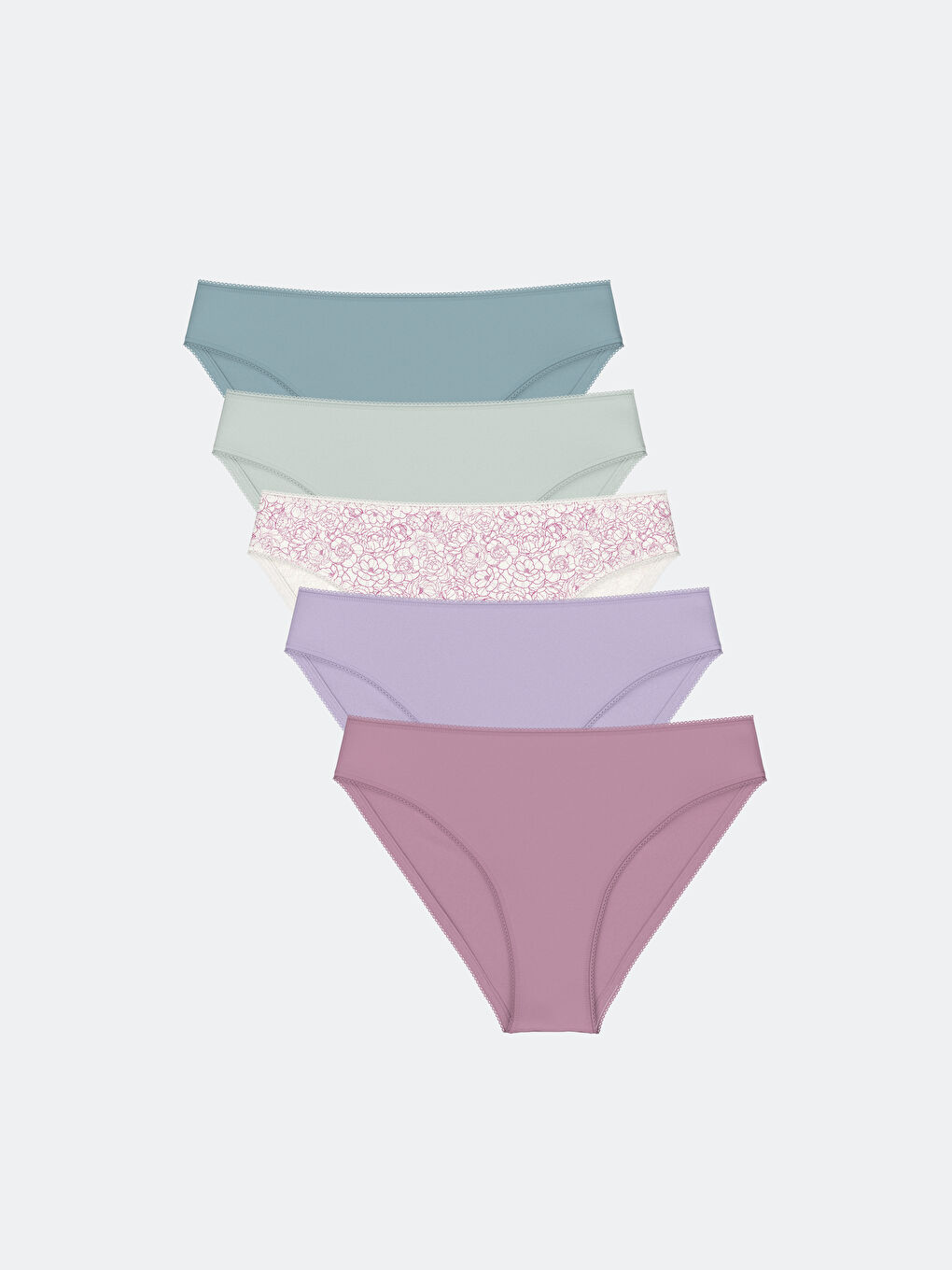 Ekru Baskılı Bikini Külot 5'li