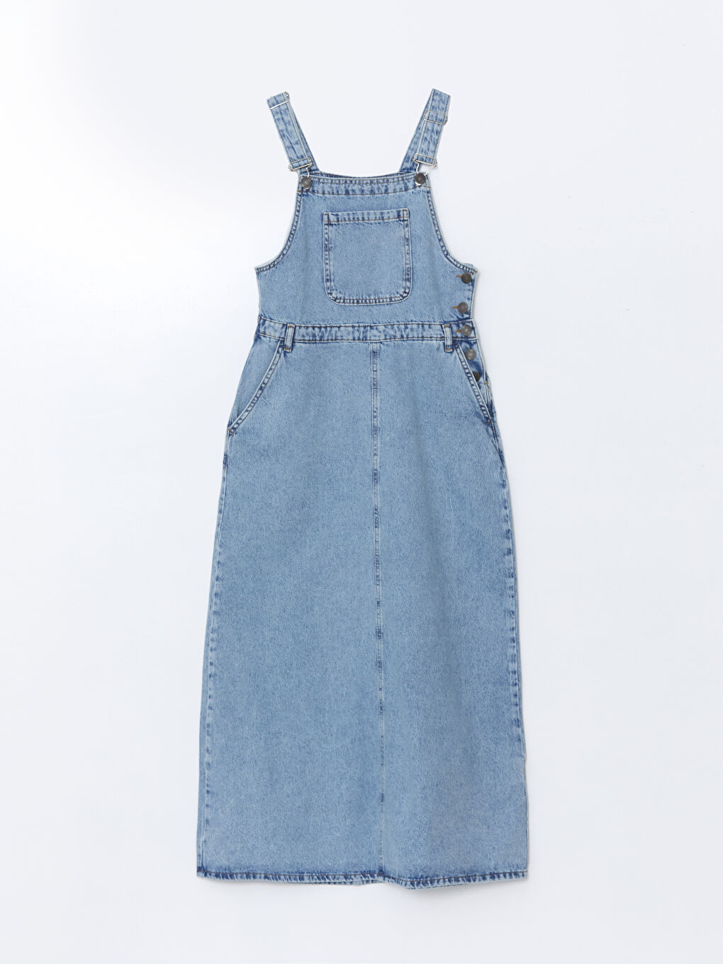 LCW Modest Kare Yaka Kadın Jean Salopet Elbise -S57865Z8-311