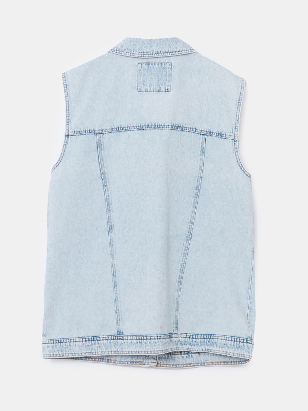 LCW Modest Gömlek Yaka Kadın Jean Yelek -S57866Z8-311