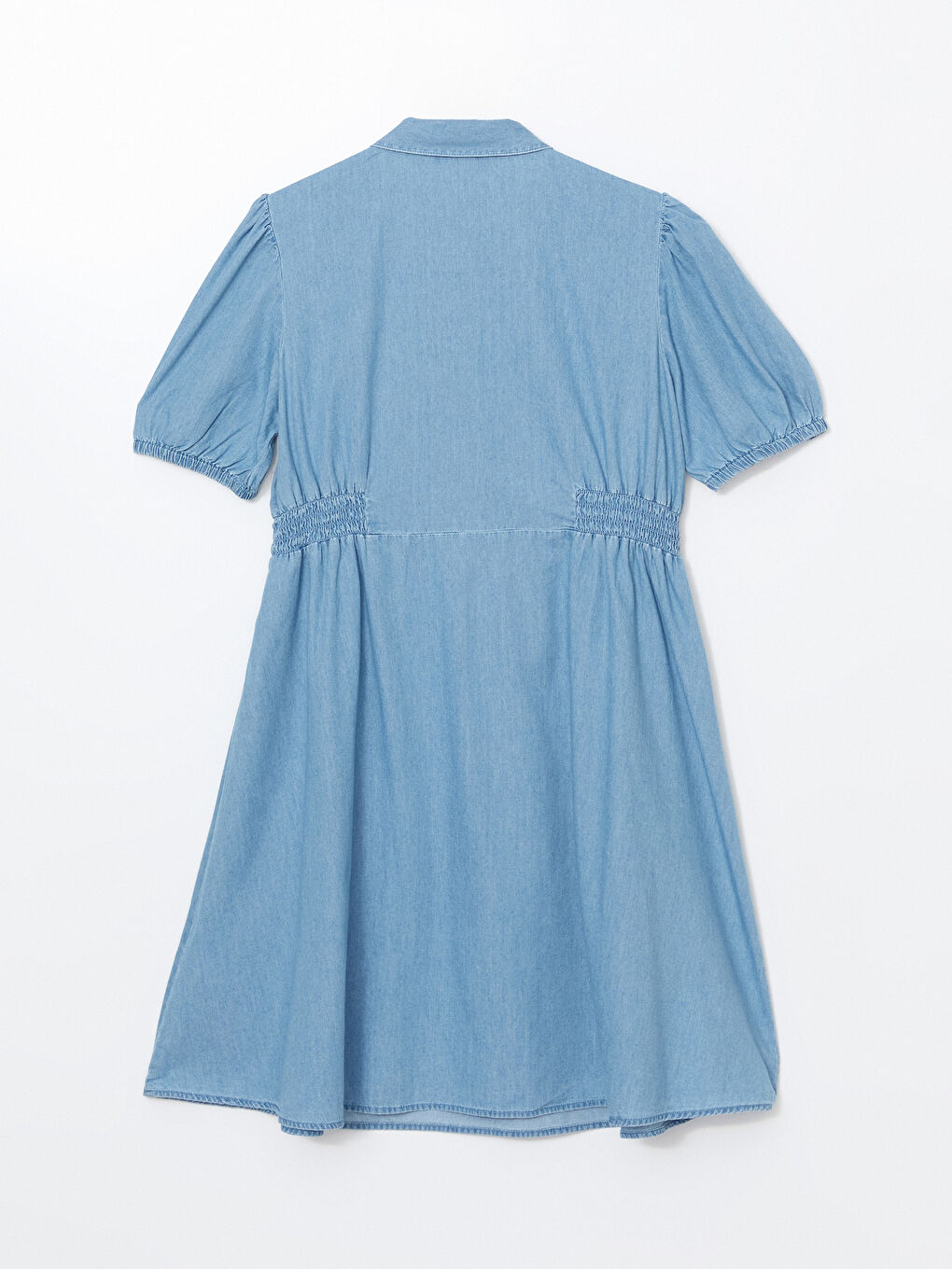 Plain Gathered Women's Denim Dress -S57869Z8-507