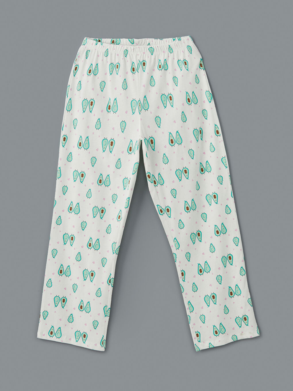 Ekru Beli Lastikli Desenli Hamile Pijama Altı-4