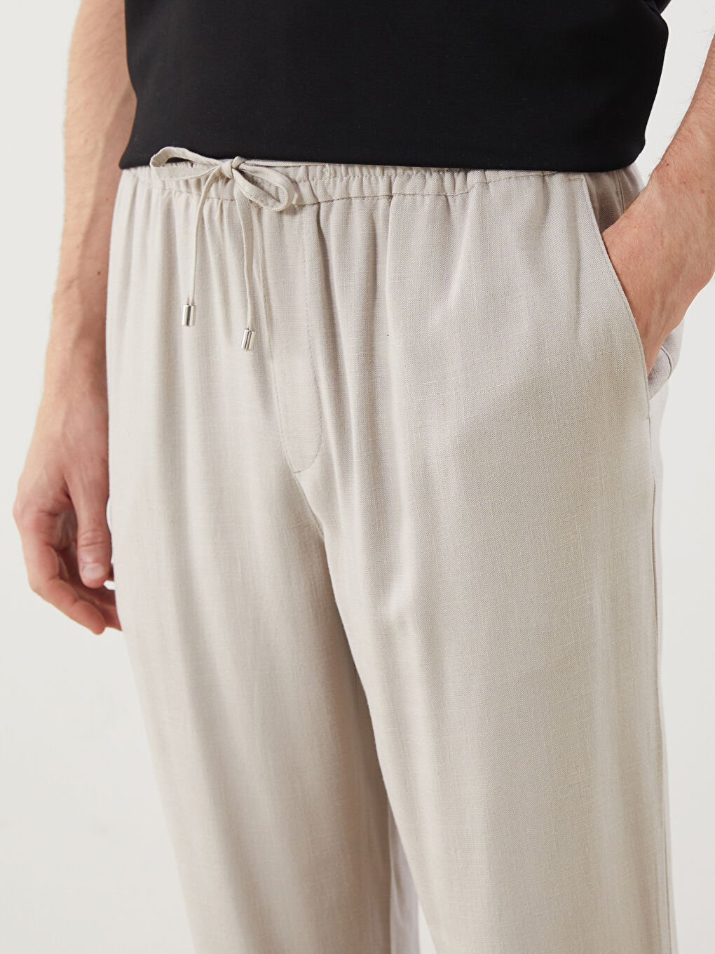 LCW Vision Standard Fit Linen Blend Men's Trousers -S57886Z8-DS3