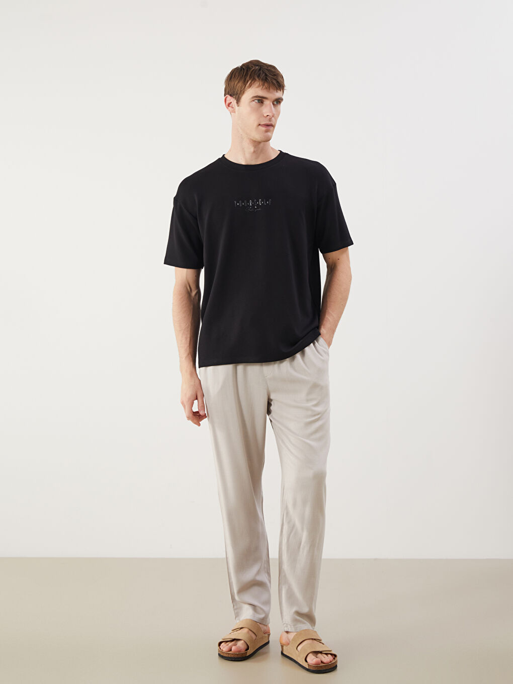 LCW Vision Standard Fit Linen Blend Men's Trousers -S57886Z8-DS3
