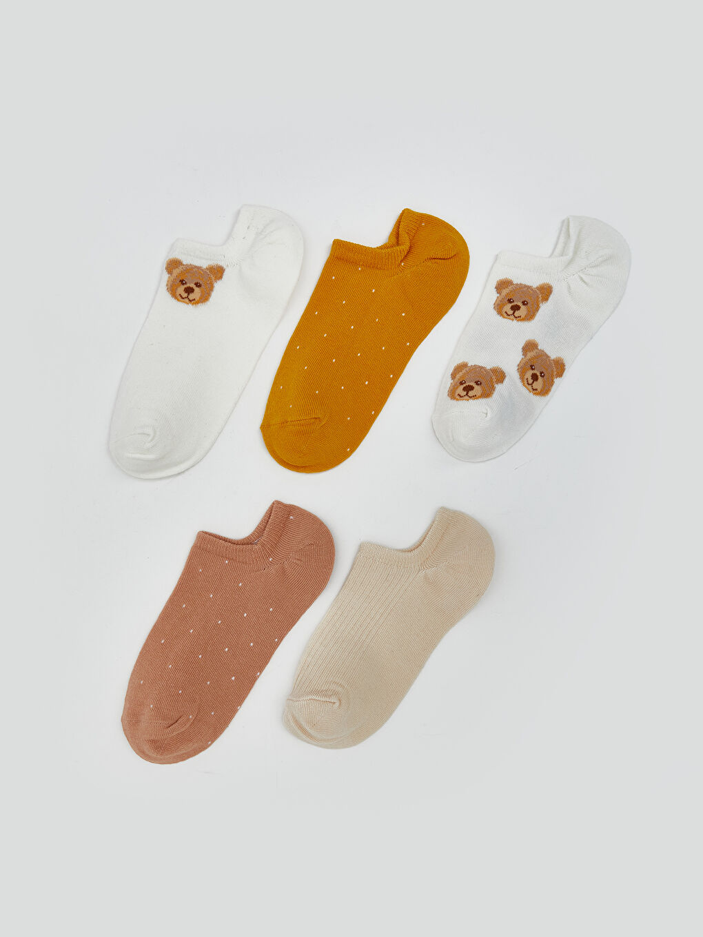 Patterned Women's Booties Socks 5-Pack -S57895Z8-FDU
