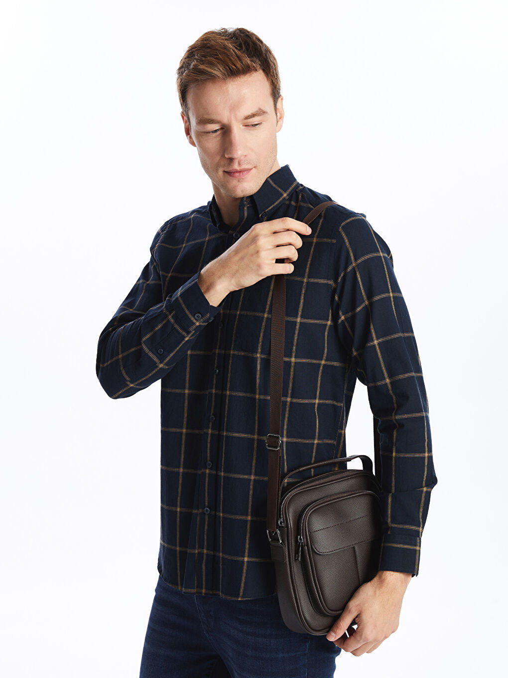 Faux Leather Men's Shoulder Bag