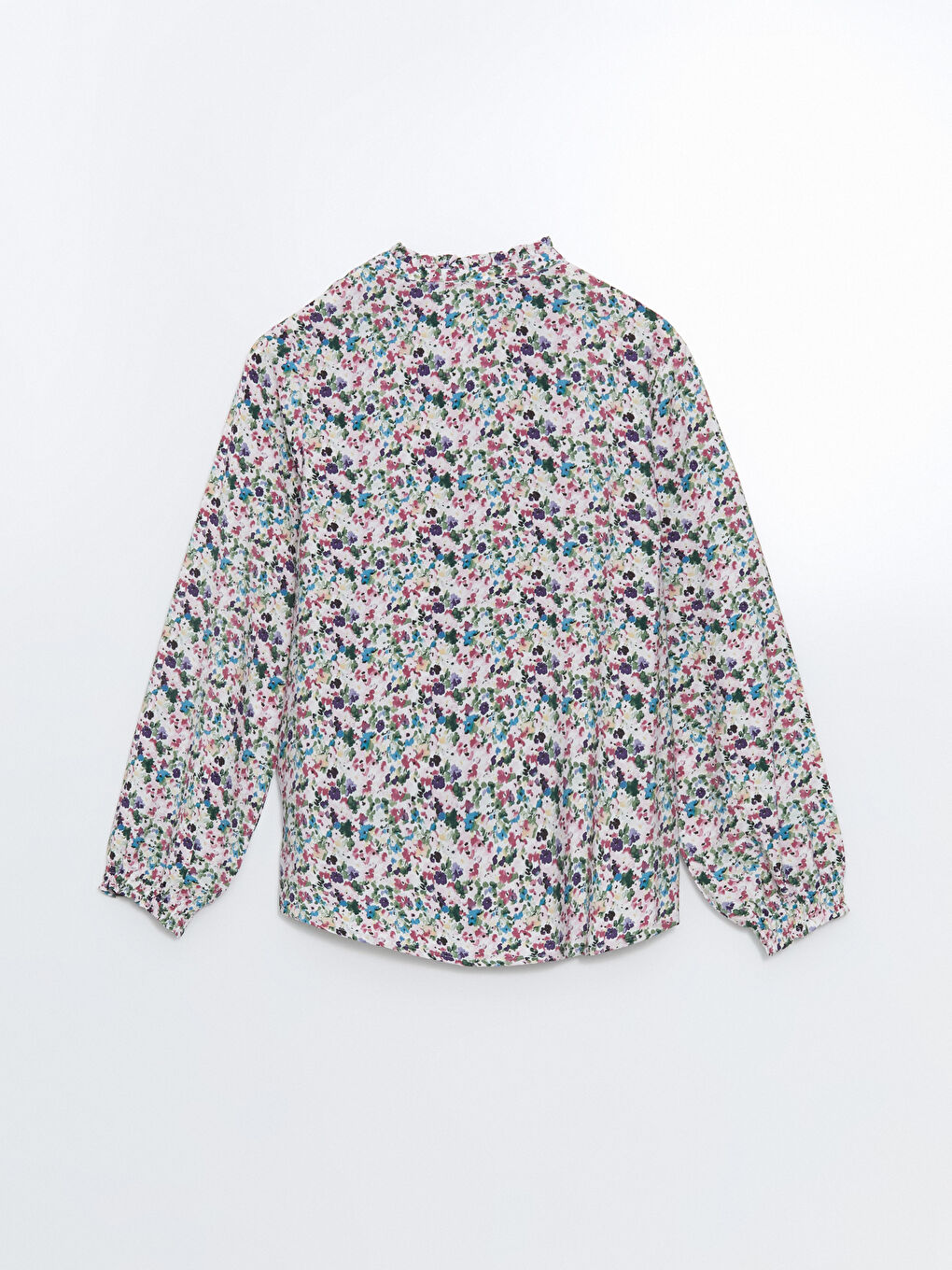 Ženska cvetna bluza sa kragnom na vezivanje -S57926Z8-LT4