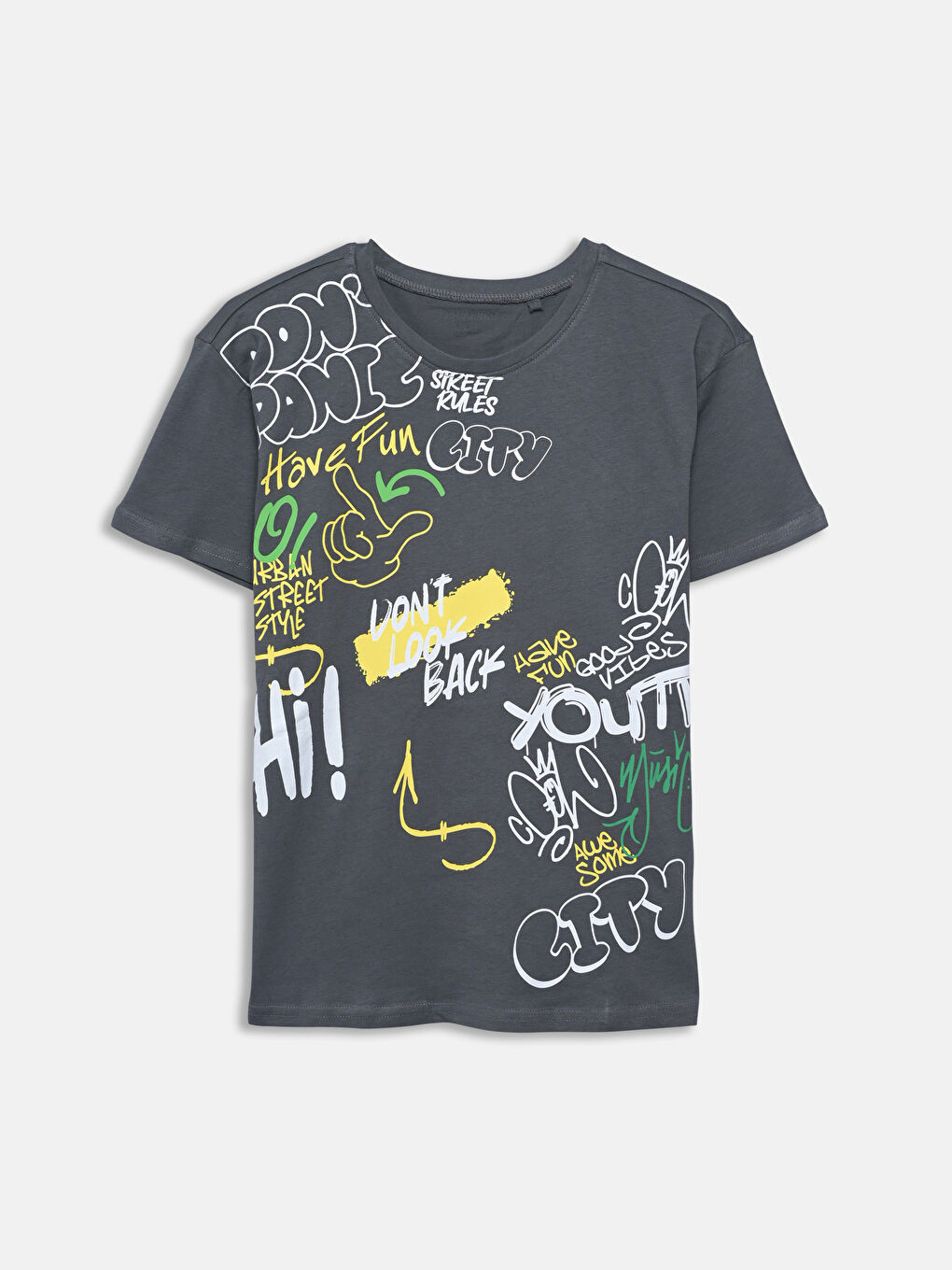 Crew Neck Printed Boys' Shorts Pyjamas Set -S57927Z4-HKT