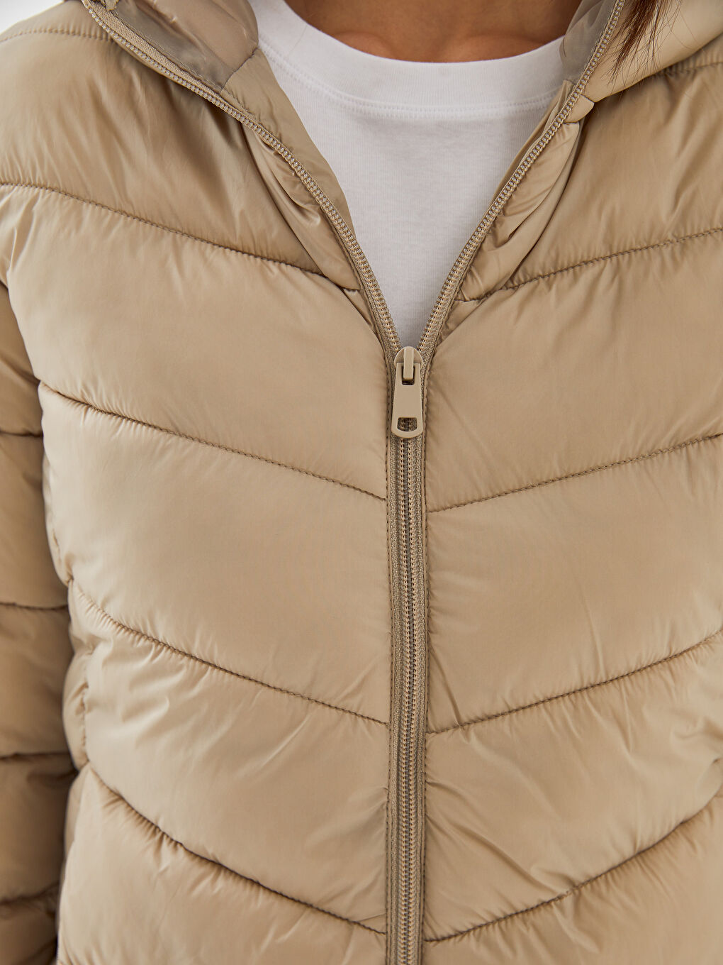 Hooded Women's Puffer Coat -S57961Z8-YBG